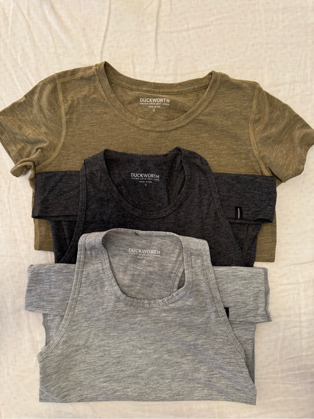 Duckworth VAPER WOOL Women's 3 Tank Top lot! — Heather Gray, charcoal & Green